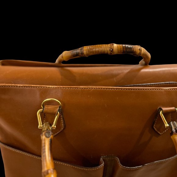 Gucci Leather handbag with Bamboo handle - with Leather Strap - Picture 7 of 16